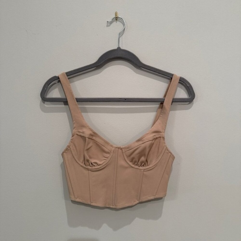 Grey Bandit Tan Corset Style Crop Top